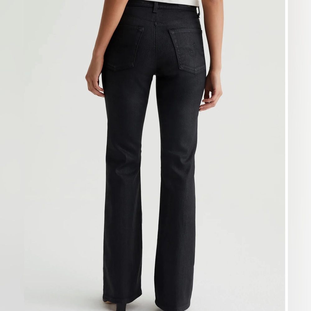 AG Black Coated Quinn’s Button-Up High Rise Flare